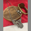 FS Collection Oxidized Plated Pota Stone Long Necklace Set