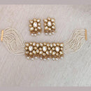 FS Collection Gold Plated Kundan Choker Necklace Set