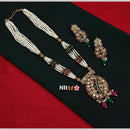 FS Collection Gold Plated Crystal Stone And Beads Necklace Set