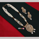 FS Collection Gold Plated Crystal Stone And Beads Necklace Set