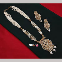 FS Collection Gold Plated Crystal Stone And Beads Necklace Set