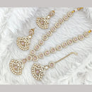 FS Collection Traditional Gold Plated Pota and Austrian Stones for Weddings Necklace Set