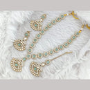 FS Collection Traditional Gold Plated Pota and Austrian Stones for Weddings Necklace Set