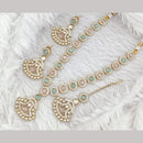 FS Collection Traditional Gold Plated Pota and Austrian Stones for Weddings Necklace Set