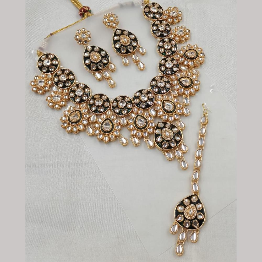 FS Collection Kundan And Austrian Stone Long Necklace Set