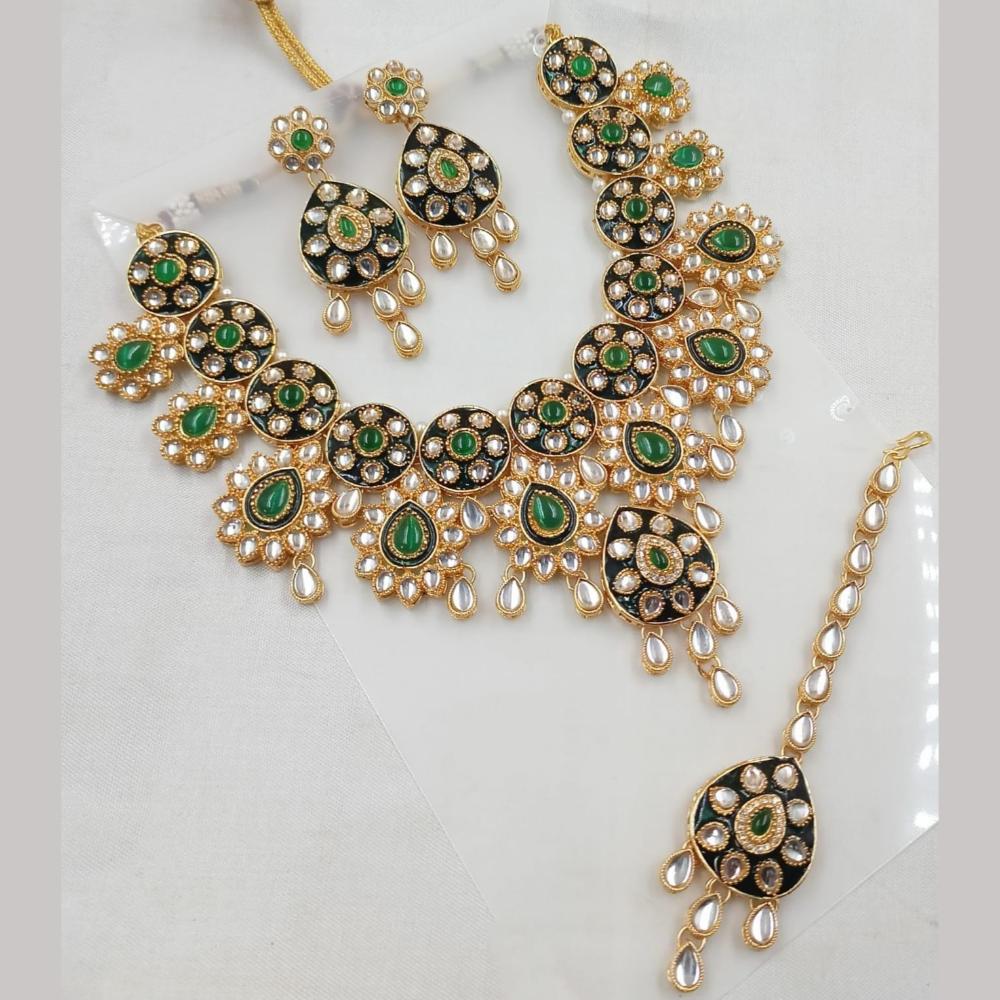 FS Collection Kundan And Austrian Stone Long Necklace Set
