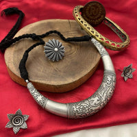 FS Collection Oxidised Plated Necklace Set