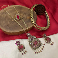FS Collection Pota Stone Long Necklace Set