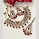FS Collection Shining Silver Plated Crystal Stone And Beads Necklace Set