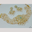 FS Collection Authentic Gold Plated Pota Stone Pearl And Beads Choker Necklace Set