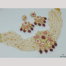 FS Collection Authentic Gold Plated Pota Stone Pearl And Beads Choker Necklace Set