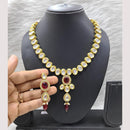 FS Collection Gold Plated Bridal-Inspired Kundan Necklace Set