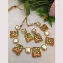 FS Collection Regal Gold Plated  with Elegant Mother of Pearl Touch Necklace Set