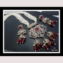 FS Collection Gold Plated Bridal-Inspired Kundan & Pearl Long Necklace Set