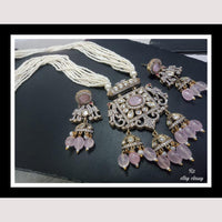 FS Collection Gold Plated Bridal-Inspired Kundan & Pearl Long Necklace Set