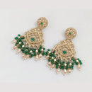 FS Collection Gold Plated Crystal Stone And Beads Dangler Earrings
