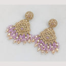 FS Collection Gold Plated Crystal Stone And Beads Dangler Earrings
