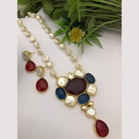 FS Collection Regal Gold Plated  with Elegant Mother of Pearl Touch Necklace Set