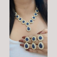 FS Collection Traditional Gold Plated Pota and Austrian Stones Necklace Set