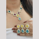 FS Collection Traditional Gold Plated Pota and Austrian Stones Necklace Set
