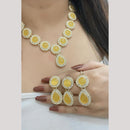 FS Collection Traditional Gold Plated Pota and Austrian Stones Necklace Set