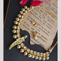 FS Collection Royal Gold Plated Kundan & Pearl Necklace Set