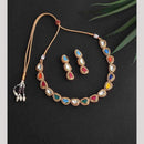 FS Collection Gold Plated Kundan Necklace Set