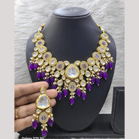 FS Collection Gold Plated Pota Stone And Beads Necklace Set