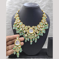FS Collection Gold Plated Pota Stone And Beads Necklace Set