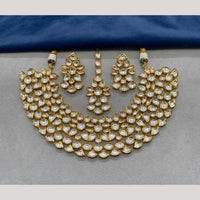 FS Collection Gold Plated Kundan Necklace Set