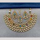 FS Collection Gold Plated Kundan Necklace Set
