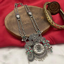 FS Collection Oxidized Plated Pota Stone Long Necklace Set