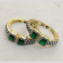 FS Collection Gold Plated Pota Stone And Austrian Stone Openable Bangles Set