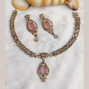 FS Collection Premium Gold Plated American Diamond Necklace Set