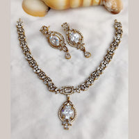FS Collection Premium Gold Plated American Diamond Necklace Set