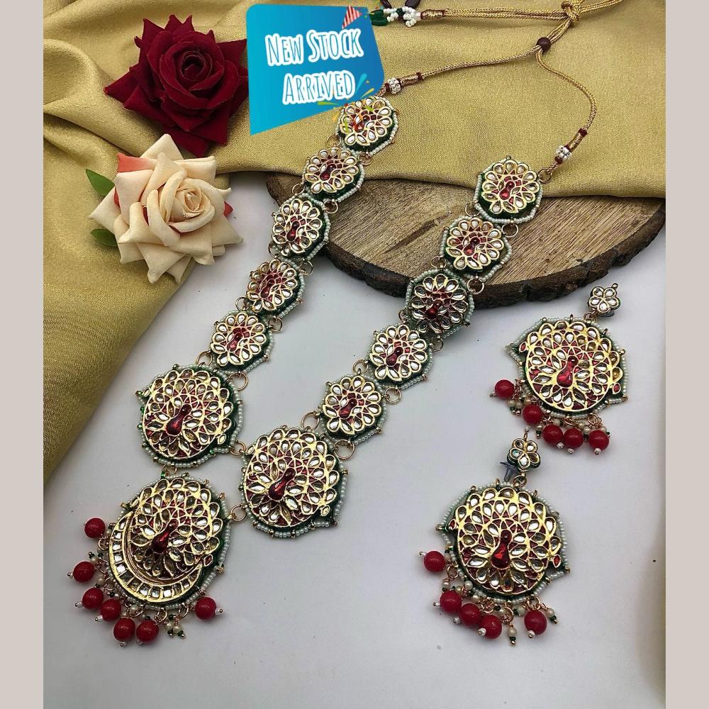 FS Collection Kundan And Beads Necklace Set