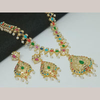 FS Collection Gold Plated Pota Stone And Beads Necklace Set