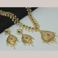 FS Collection Gold Plated Pota Stone And Beads Necklace Set