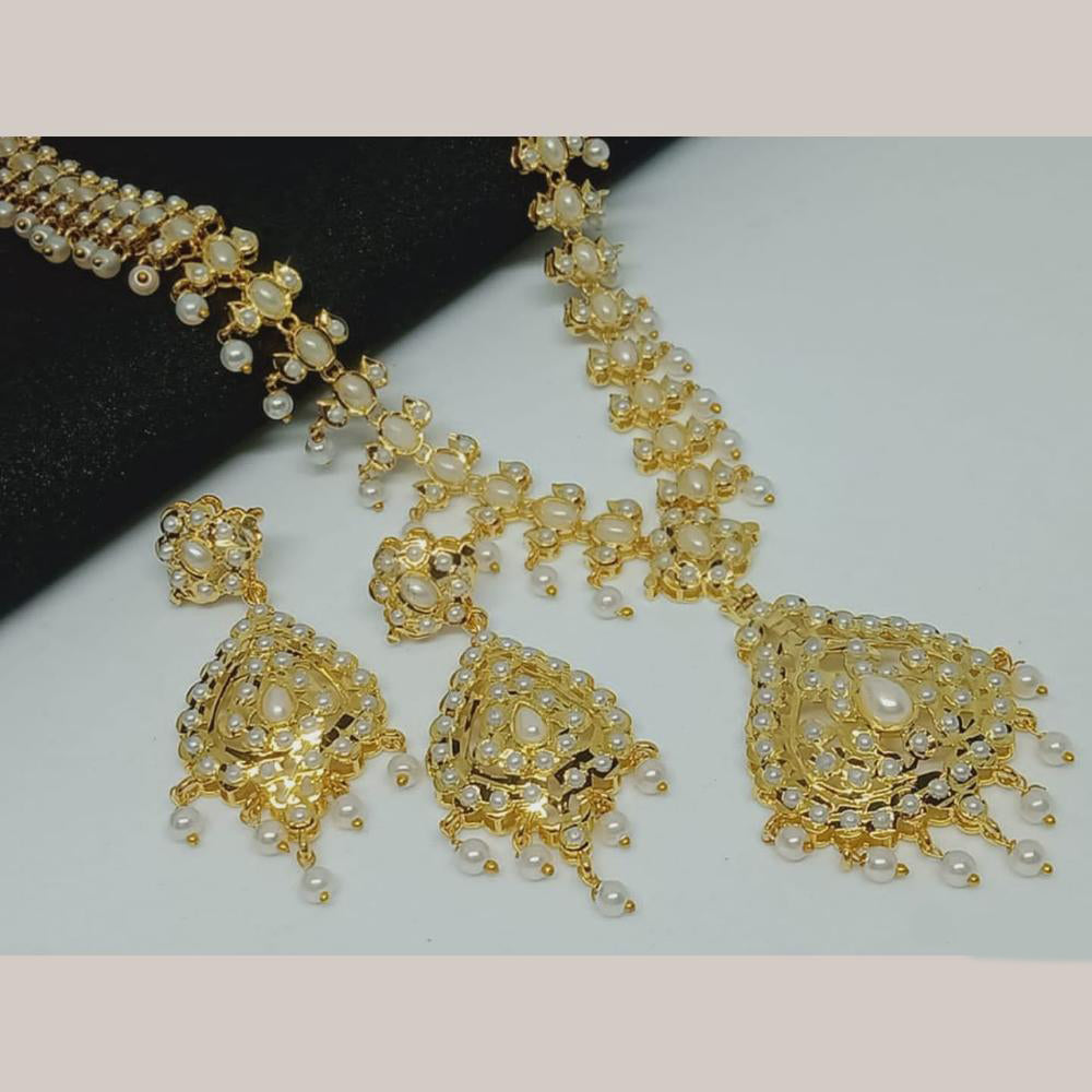 FS Collection Gold Plated Pota Stone And Beads Necklace Set