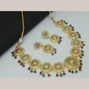FS Collection Gold Finish Pota And Meenakari Necklace Set