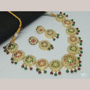 FS Collection Gold Finish Pota And Meenakari Necklace Set
