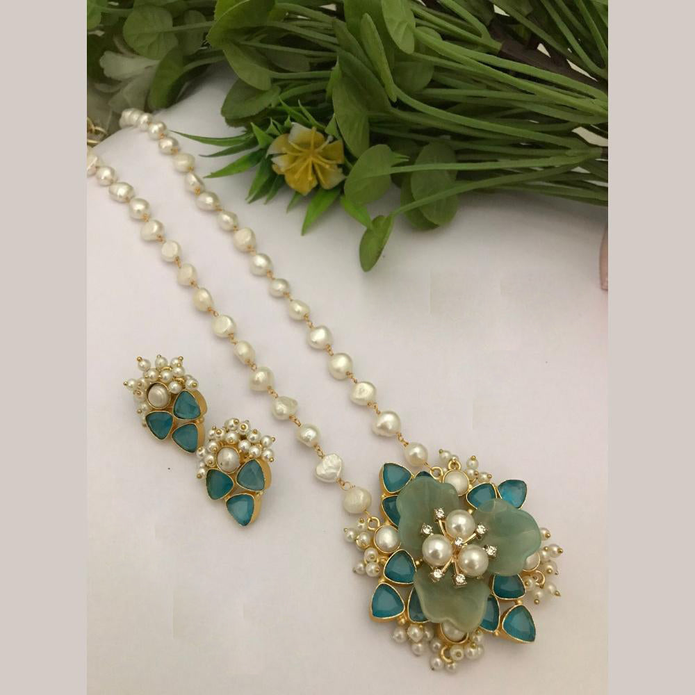 FS Collection Gold Plated Pearl Necklace Set
