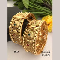 FS Collection Gold Plated Pota Stone Openable Bangle Set