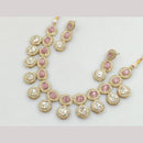 FS Collection Gold Plated Kundan Necklace Set