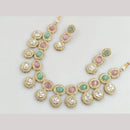FS Collection Gold Plated Kundan Necklace Set