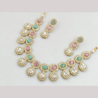 FS Collection Gold Plated Kundan Necklace Set
