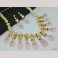 FS Collection Gold Plated Pota Stone And Beads Necklace Set