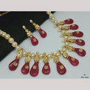 FS Collection Gold Plated Pota Stone And Beads Necklace Set