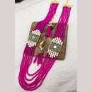 FS Collection Gold Plated Pearl And Beads Multi Layer Necklace Set