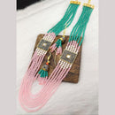 FS Collection Gold Plated Pearl And Beads Multi Layer Necklace Set
